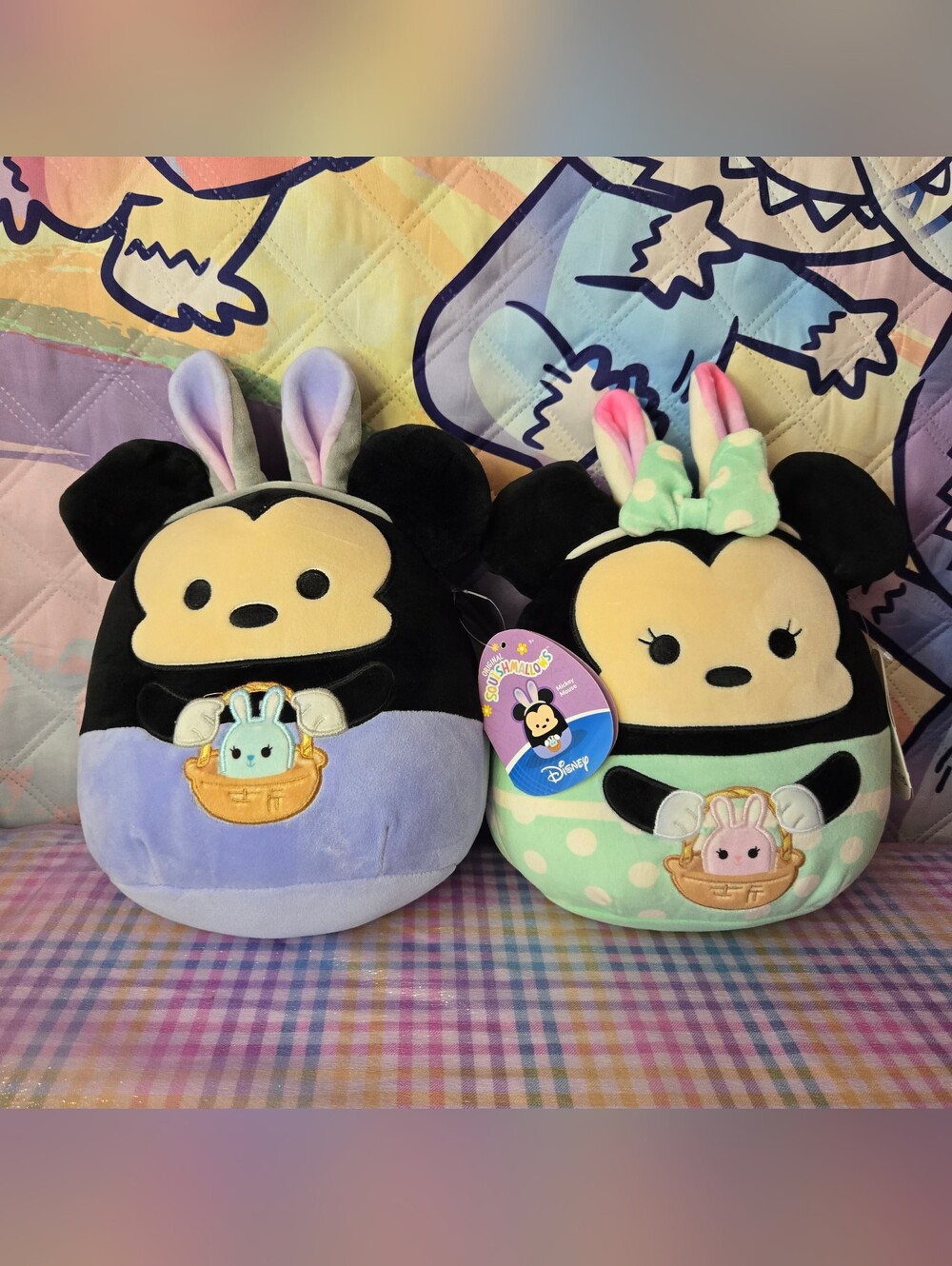 Disney Minnie Mouse & Mickey Mouse Easter plush toys gift set squishmallows